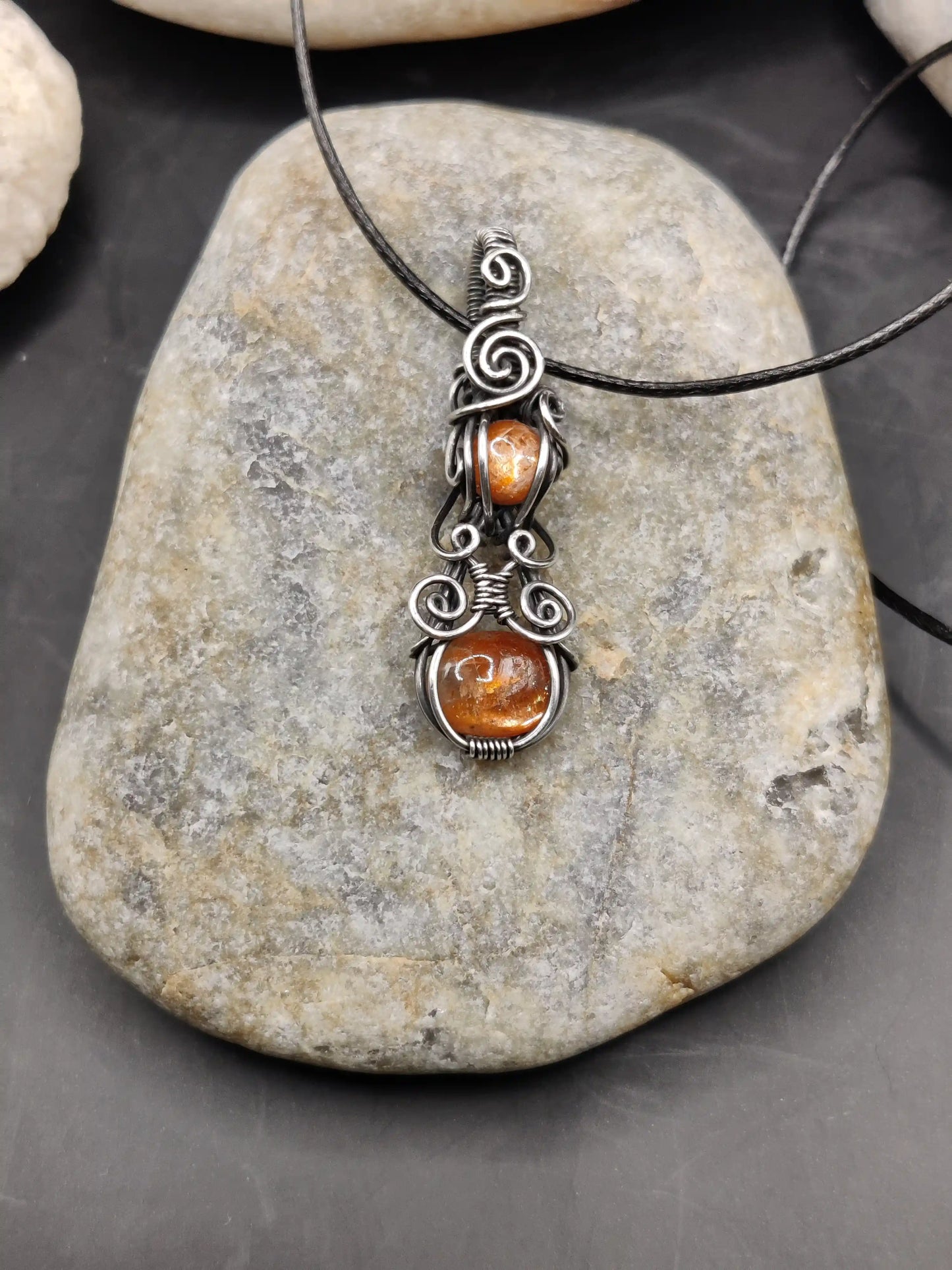 Jenil - Sunstone Silver Pendant