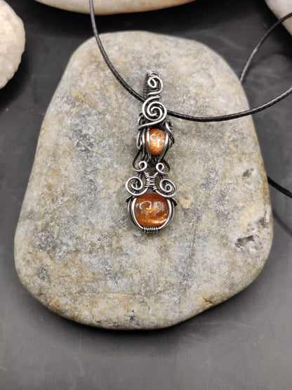 Jenil - Sunstone Silver Pendant
