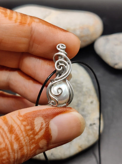 Chandna - Pearl Silver Pendant 001