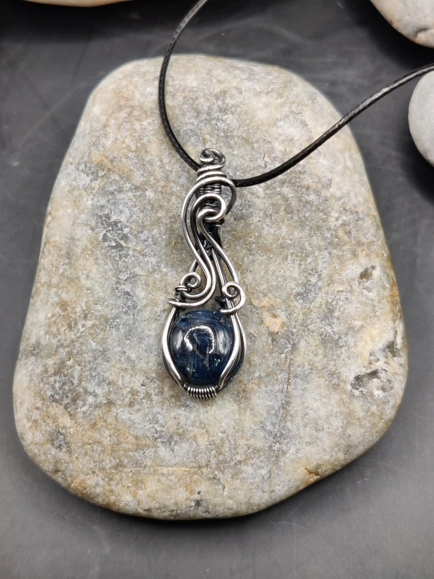 Tanvi - Moss Kyanite Silver Pendant