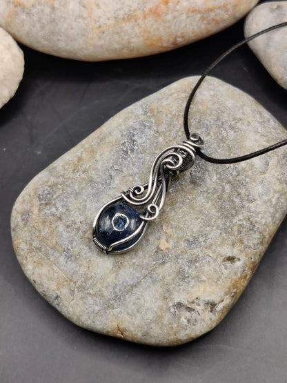 Tanvi - Moss Kyanite Silver Pendant