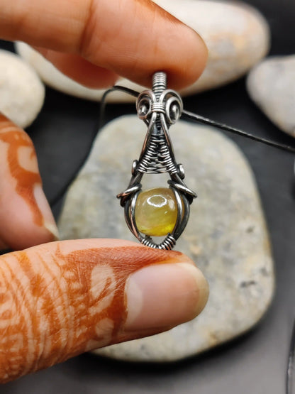 Nandu - Yellow Sapphire Silver Pendant