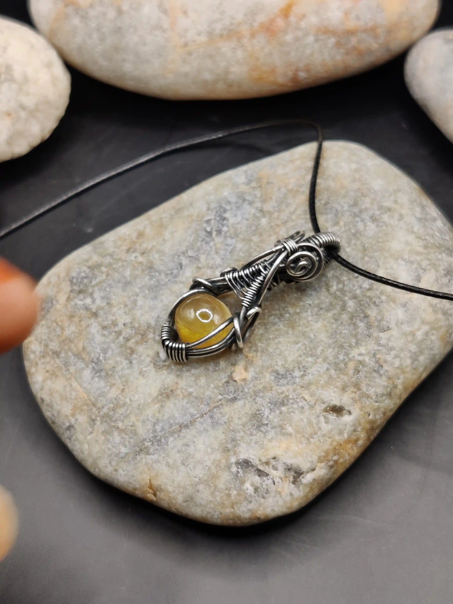 Nandu - Yellow Sapphire Silver Pendant