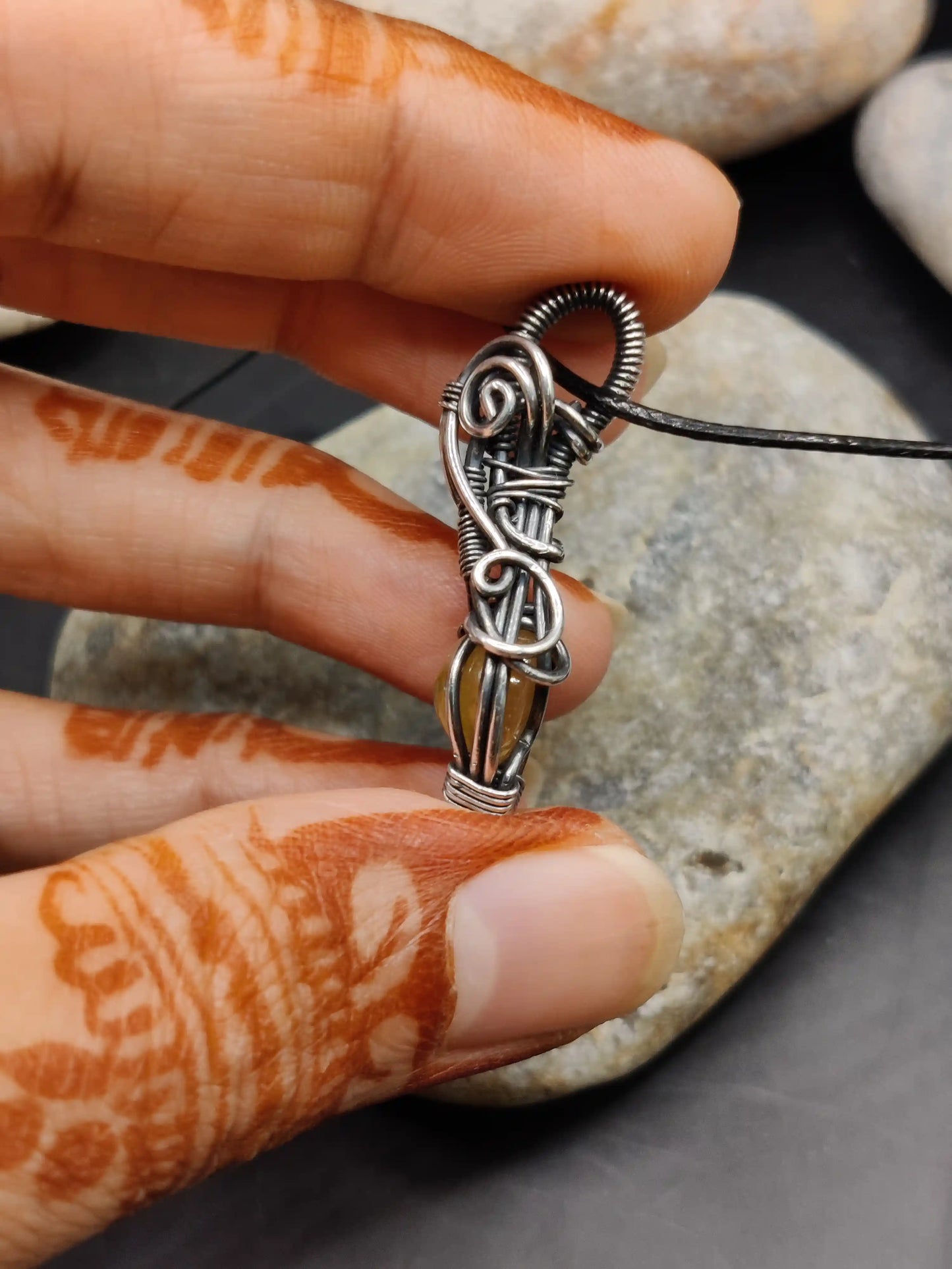 Nandu - Yellow Sapphire Silver Pendant