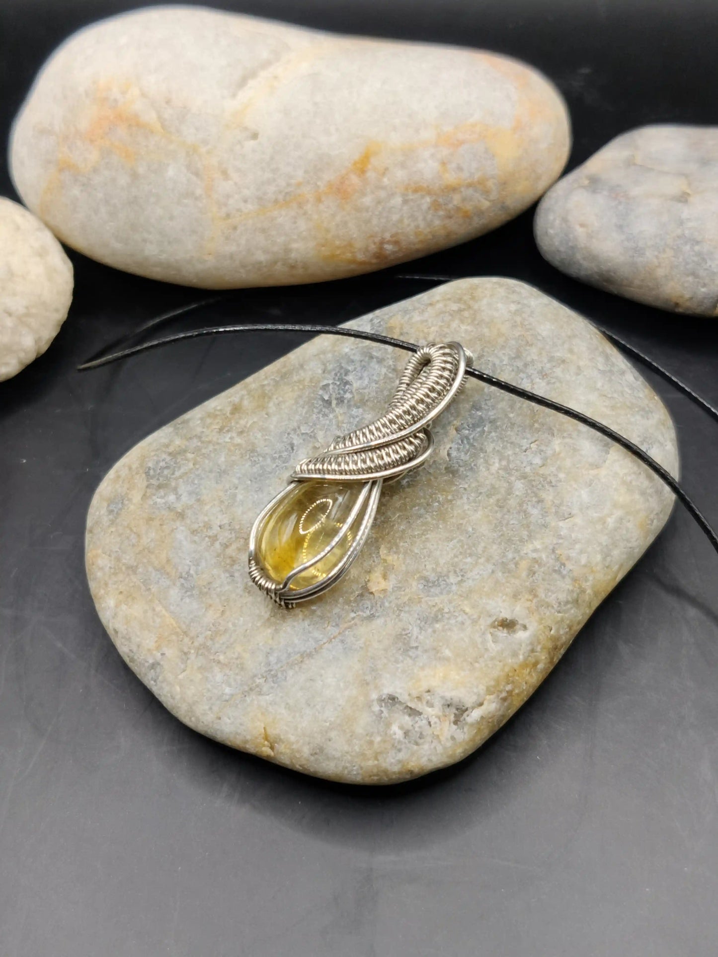 Anushka - Citrine Silver Pendant