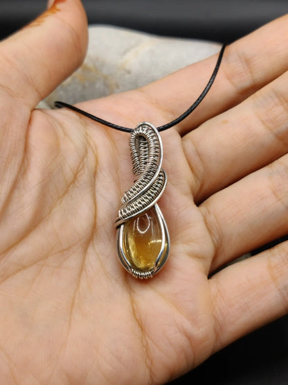 Anushka - Citrine Silver Pendant