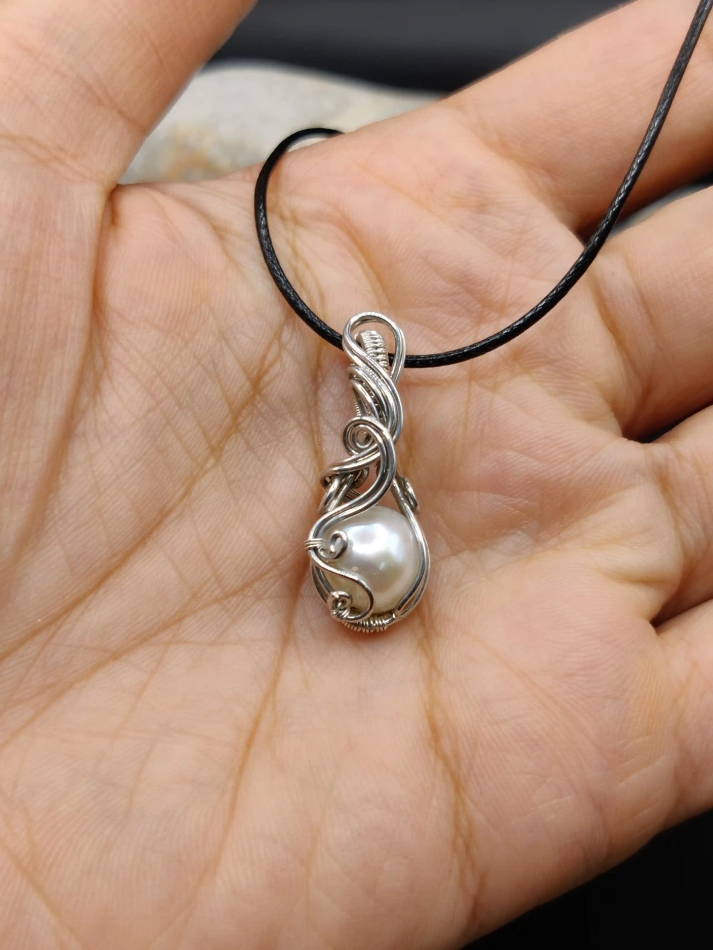 Chandna - Pearl Silver Pendant 002