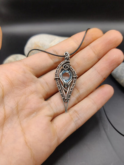 Geetika - Blue Topaz Silver Pendant