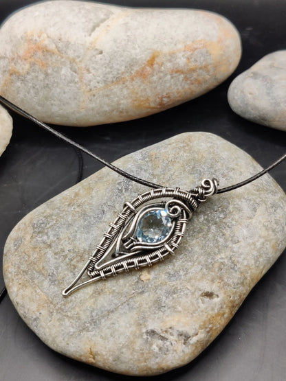 Geetika - Blue Topaz Silver Pendant