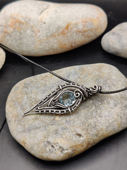 Geetika - Blue Topaz Silver Pendant