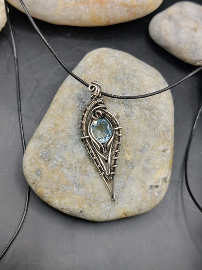 Geetika - Blue Topaz Silver Pendant
