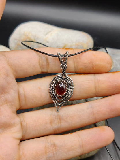 Pallavi - Hessonite Garnet Silver Pendant