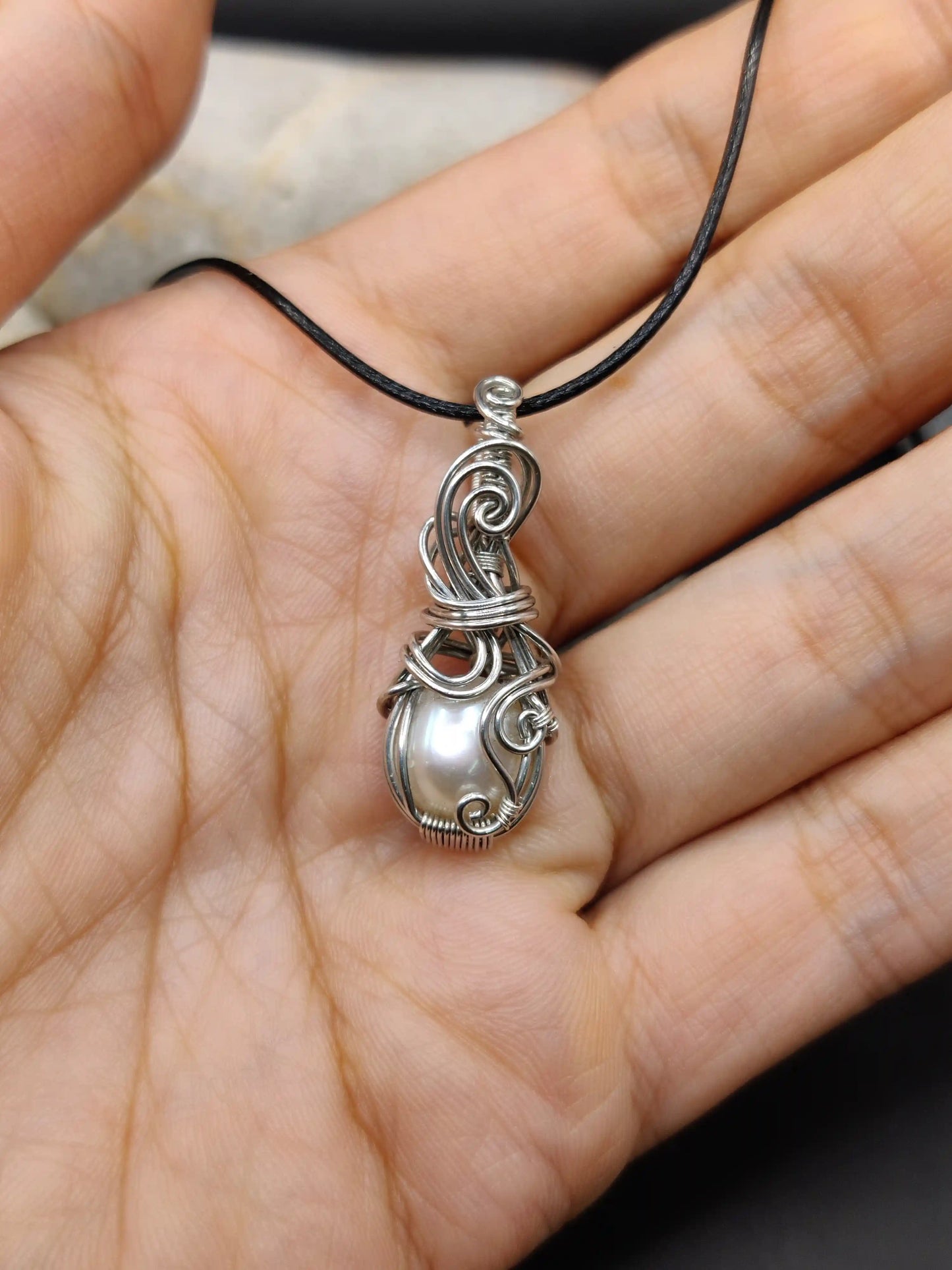 Chandna - Pearl Silver Pendant 003