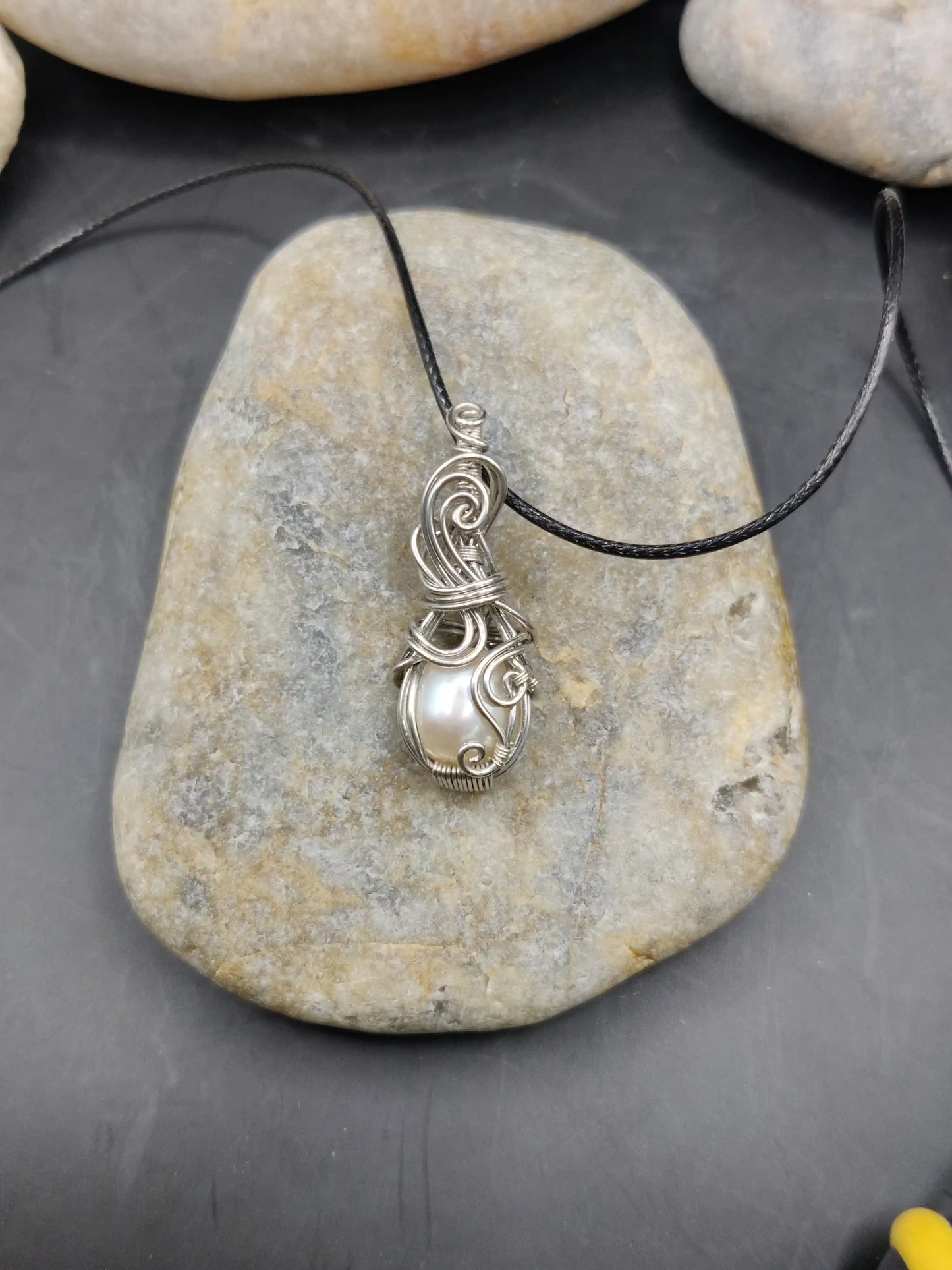 Chandna - Pearl Silver Pendant 003