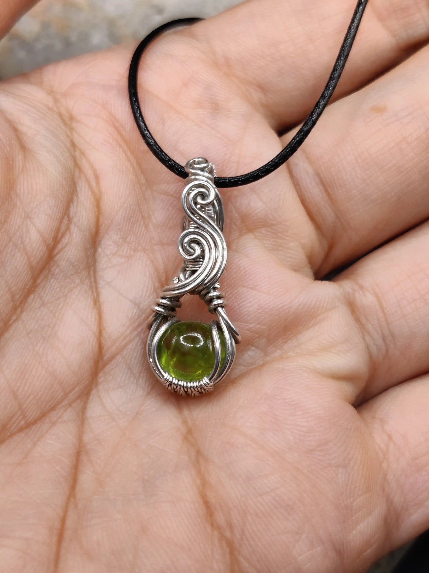 Indu - Peridot Silver Pendant