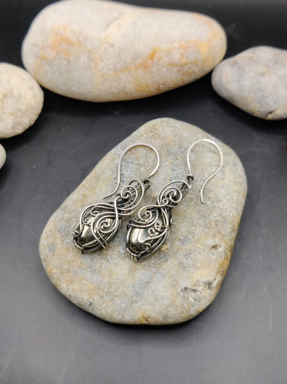 Kimaya - Pyrite Silver Earrings
