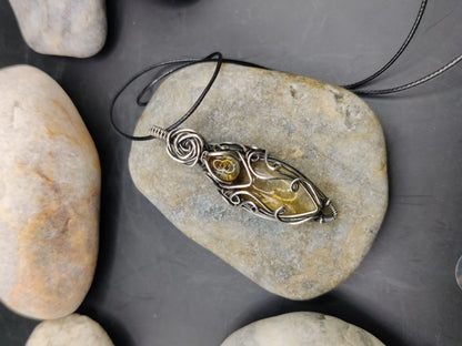 Rhyna - Citrine Silver Pendant