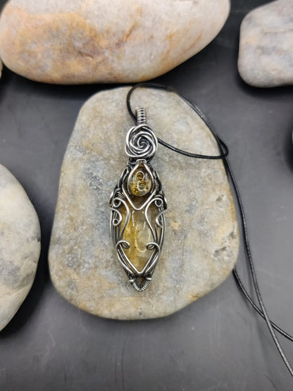 Rhyna - Citrine Silver Pendant