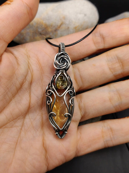 Rhyna - Citrine Silver Pendant