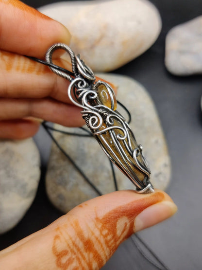 Rhyna - Citrine Silver Pendant