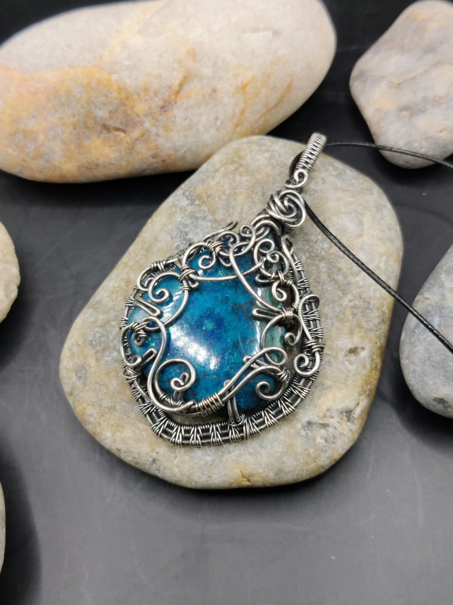 Neelkanth - Shattuckite Silver Pendant
