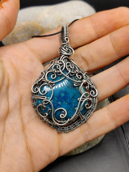 Neelkanth - Shattuckite Silver Pendant
