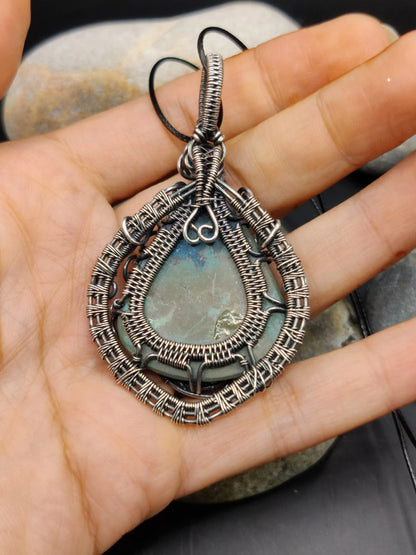 Neelkanth - Shattuckite Silver Pendant