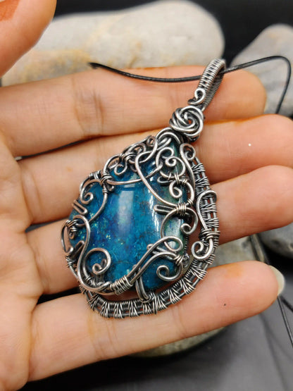 Neelkanth - Shattuckite Silver Pendant