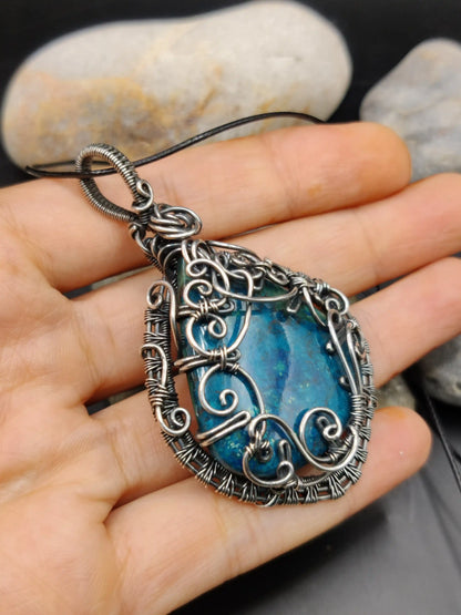Neelkanth - Shattuckite Silver Pendant