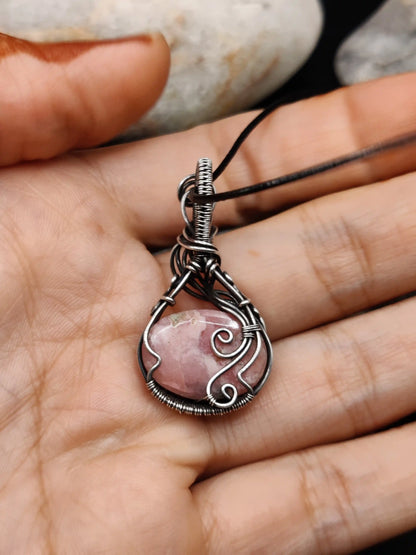 Aarunya - Rhodochrosite Silver Pendant