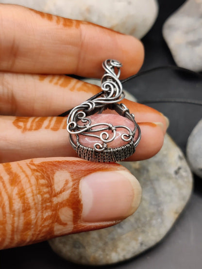 Aarunya - Rhodochrosite Silver Pendant