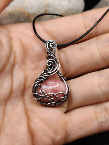 Aarunya - Rhodochrosite Silver Pendant