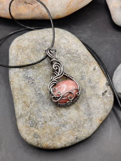 Aarunya - Rhodochrosite Silver Pendant