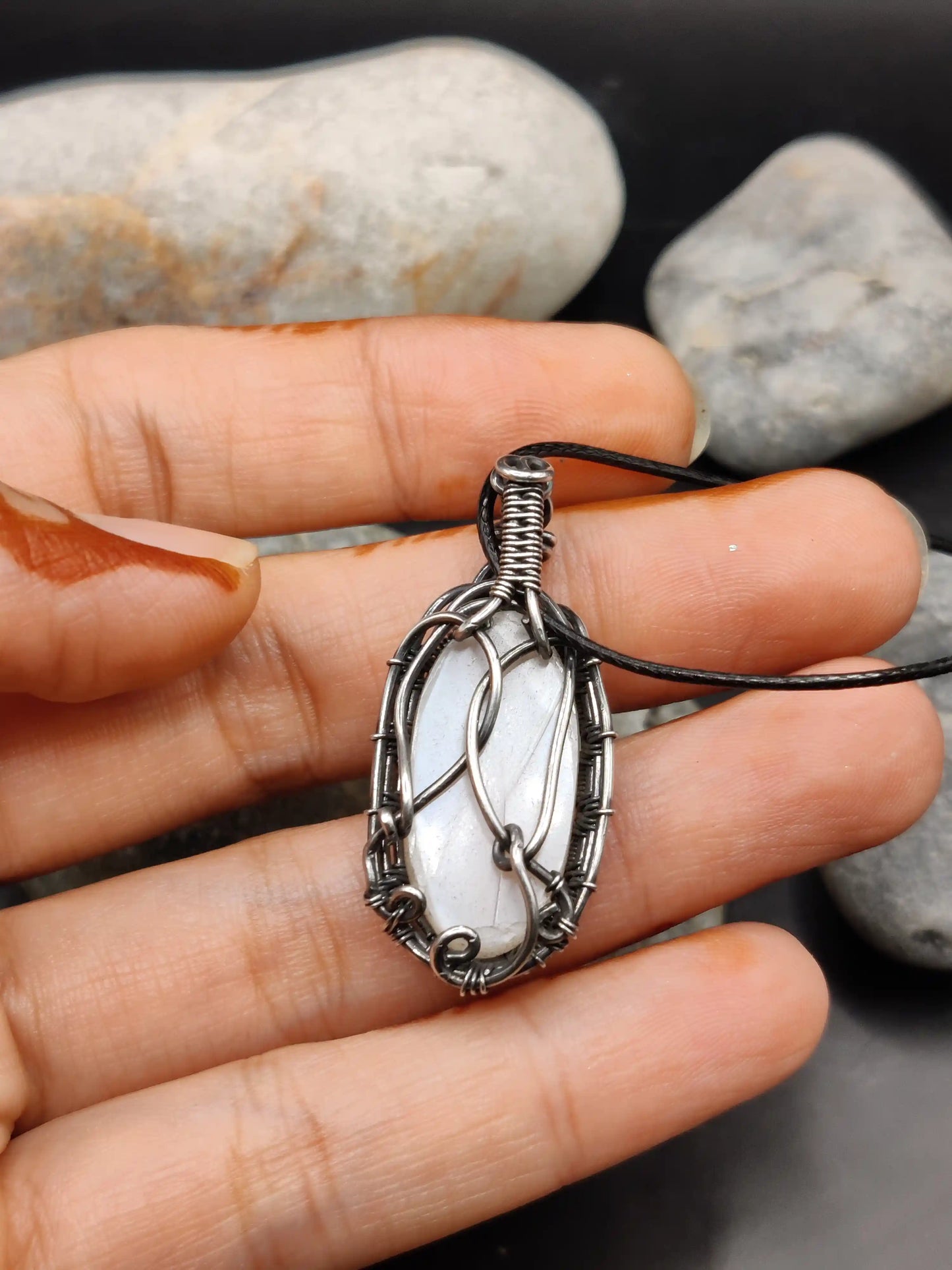 Kahaan - White Moonstone Silver Pendant