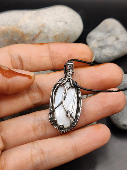 Kahaan - White Moonstone Silver Pendant