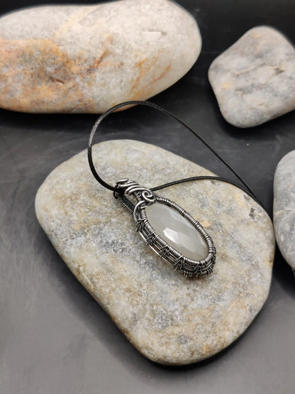 Kahaan - White Moonstone Silver Pendant
