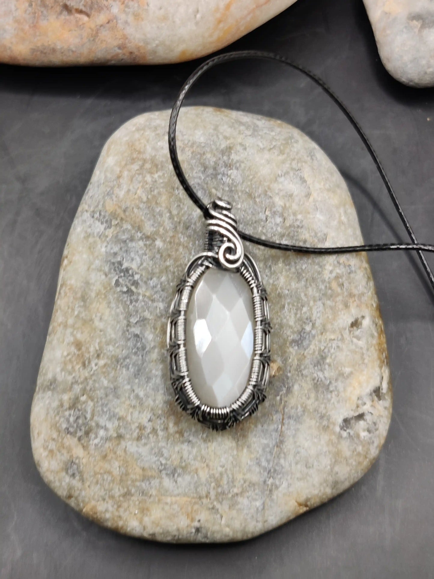 Kahaan - White Moonstone Silver Pendant