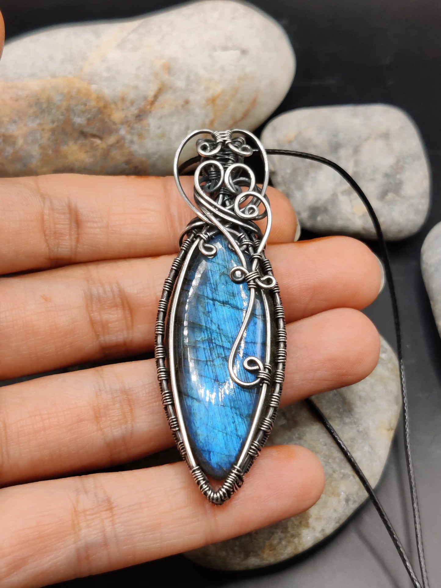 Aadhya - Labradorite Silver Pendant