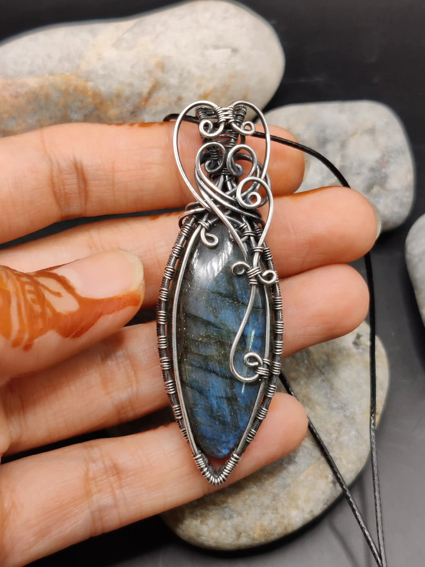 Aadhya - Labradorite Silver Pendant