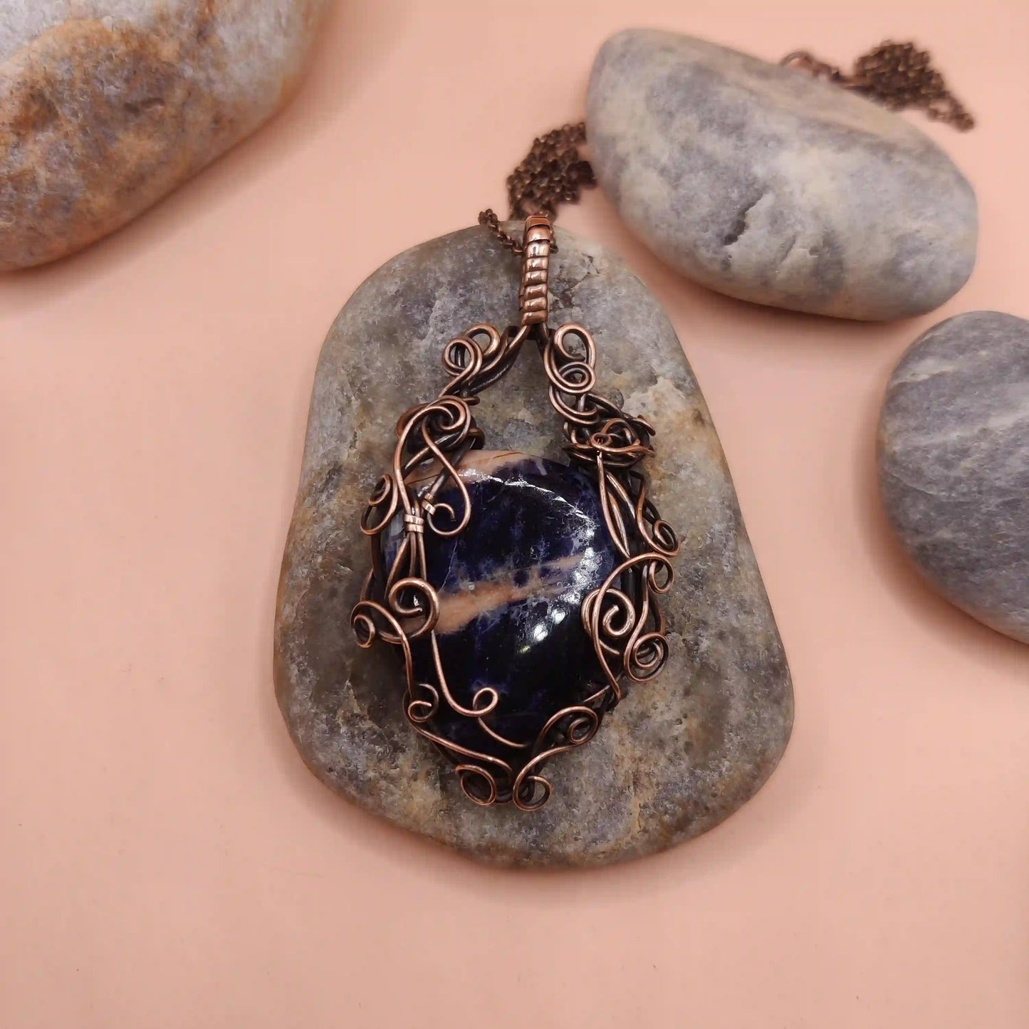 Ira - Sodalite Necklace SA1 By Sanguine Aura Handcrafted Jewellery