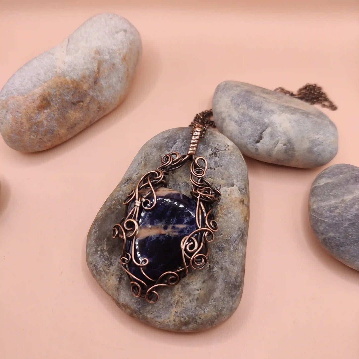 Ira - Sodalite Necklace SA2 By Sanguine Aura Handcrafted Jewellery