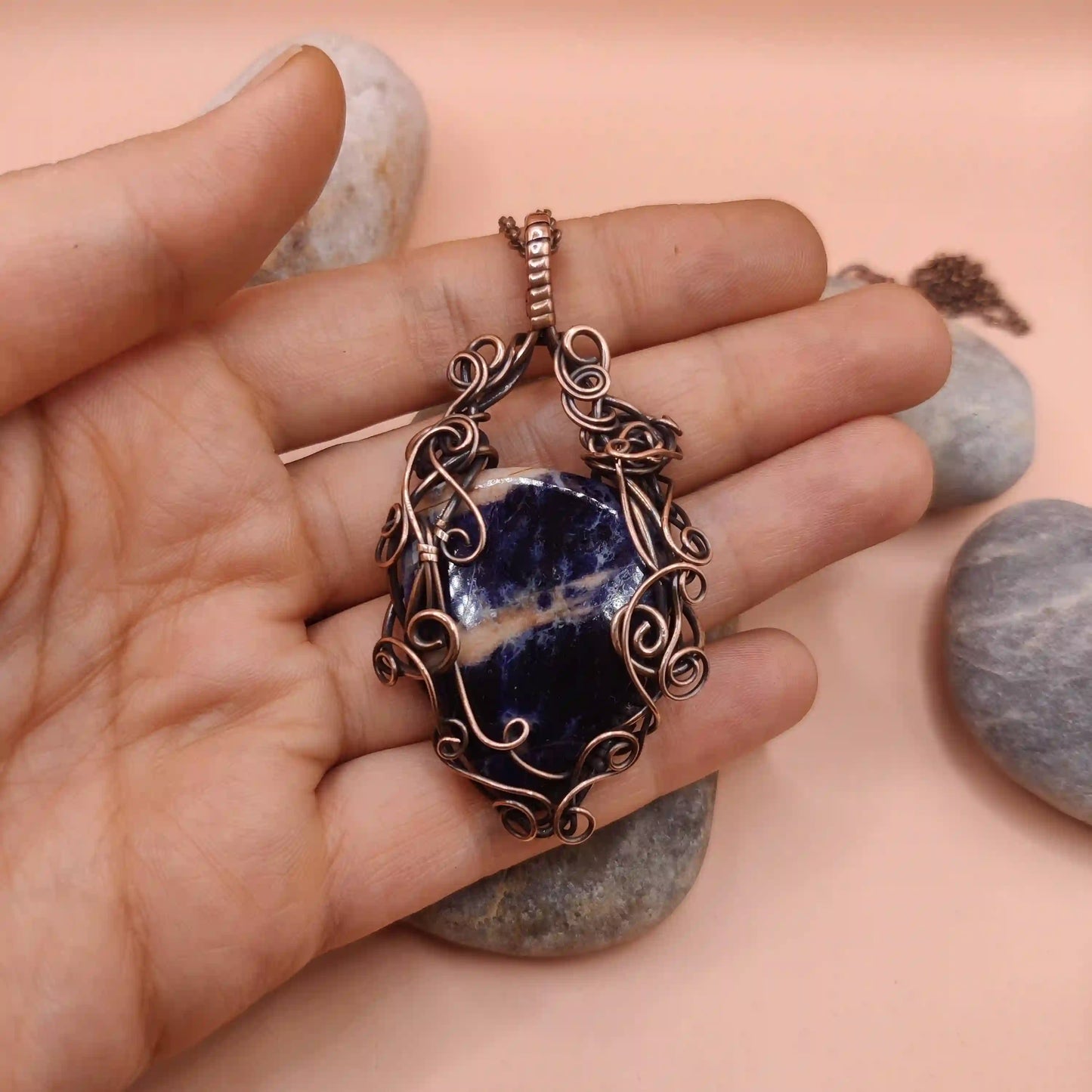 Ira - Sodalite Necklace SA3 By Sanguine Aura Handcrafted Jewellery