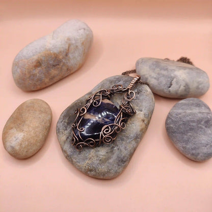 Ira - Sodalite Necklace SA4 By Sanguine Aura Handcrafted Jewellery