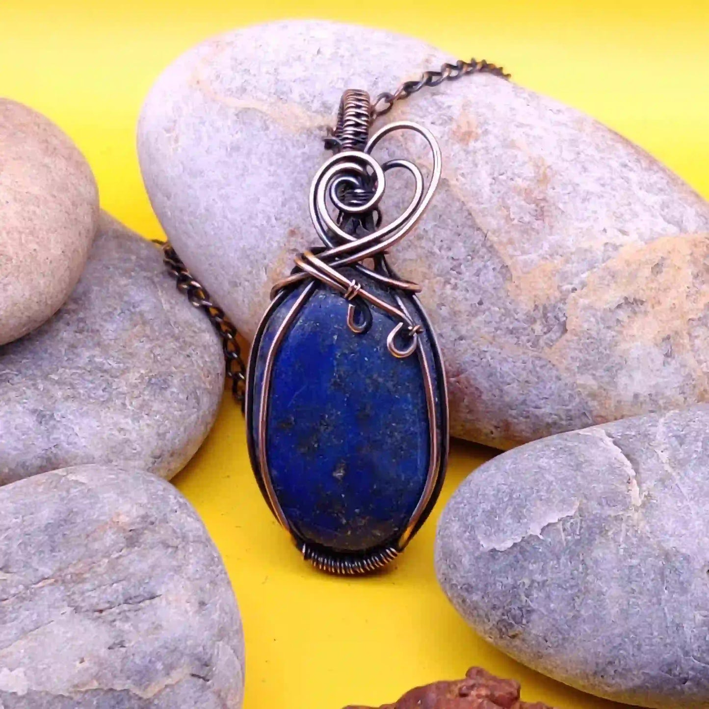 Jagvi – Lapis Lazuli Copper Necklace By Sanguine Aura Handcrafted Jewellery