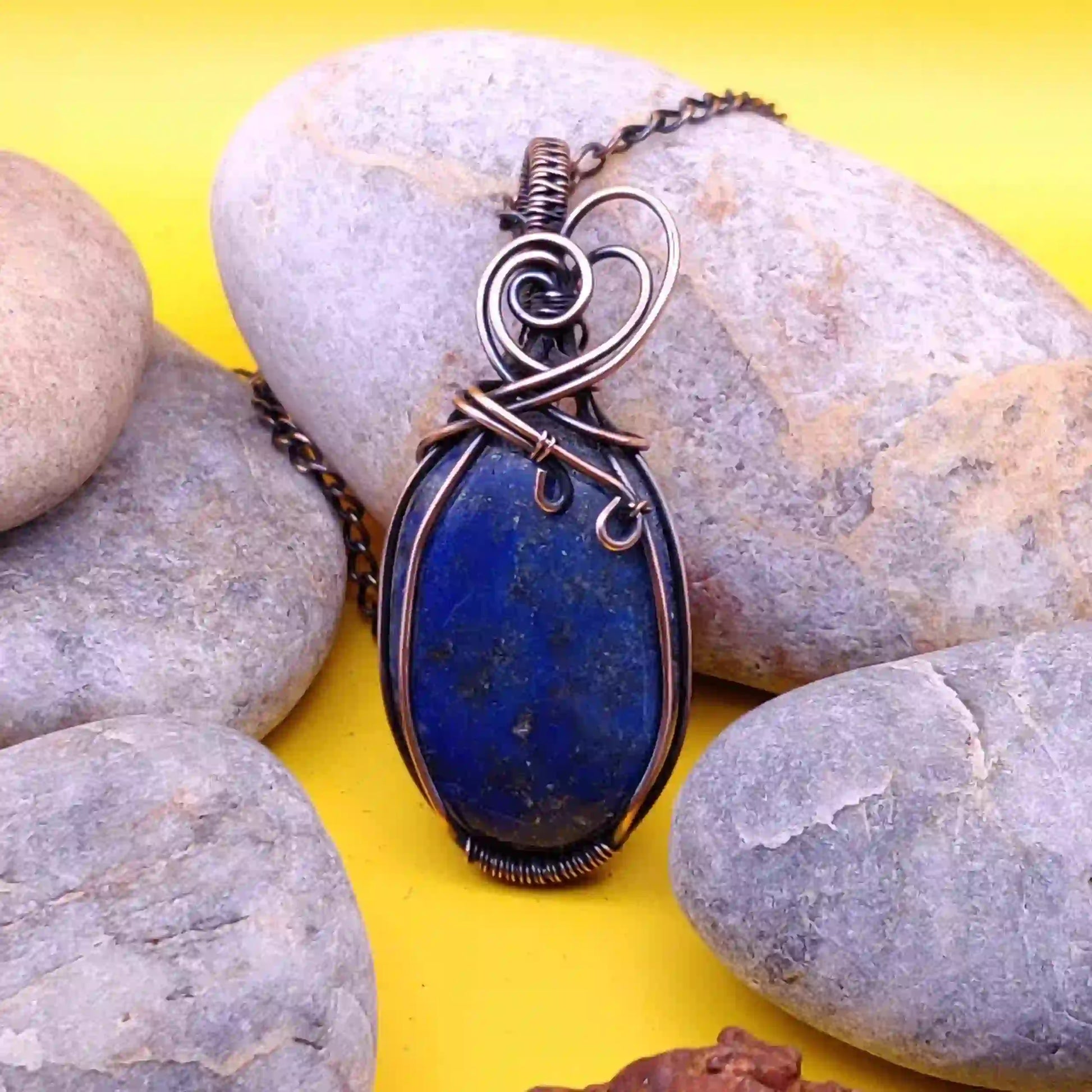 Jagvi – Lapis Lazuli Copper Necklace SA1 By Sanguine Aura Handcrafted Jewellery