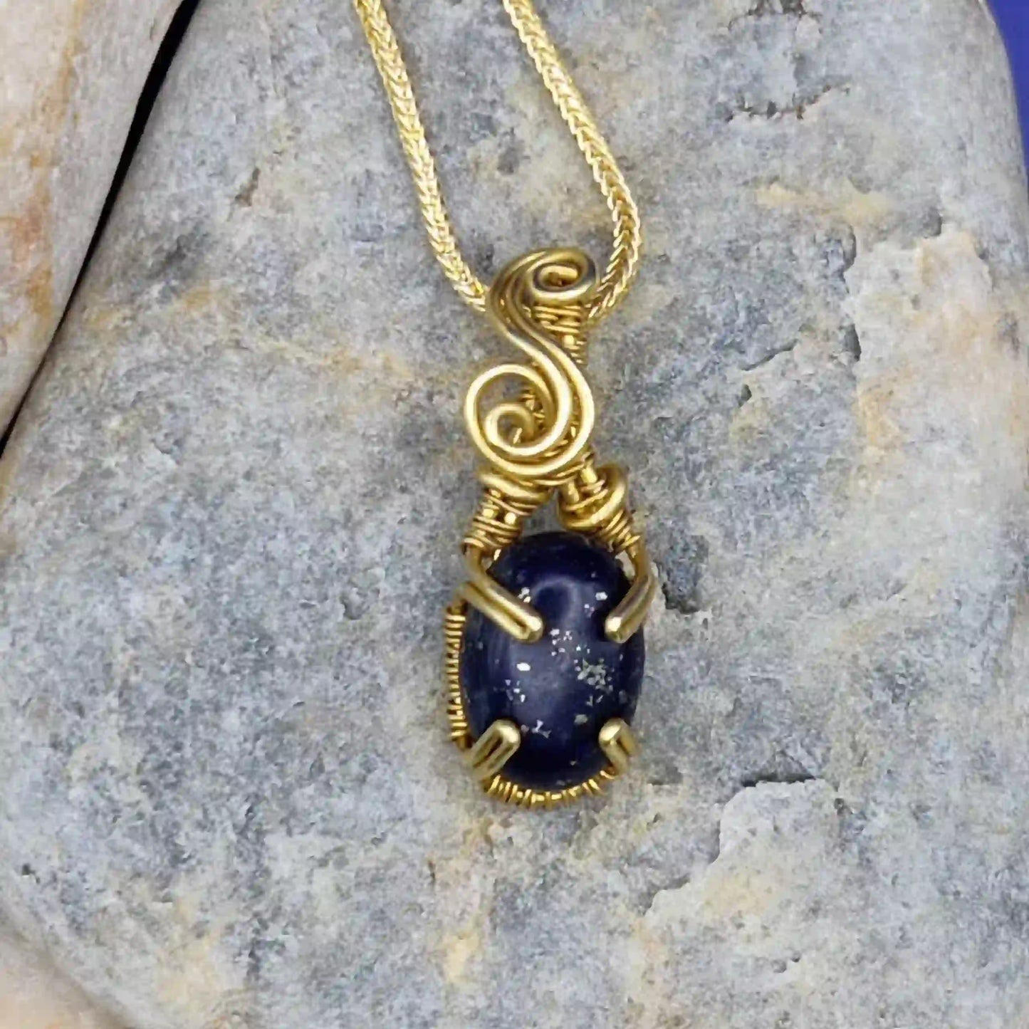 Jiyu – Lapis Lazuli Necklace -001 By Sanguine Aura Handcrafted Jewellery