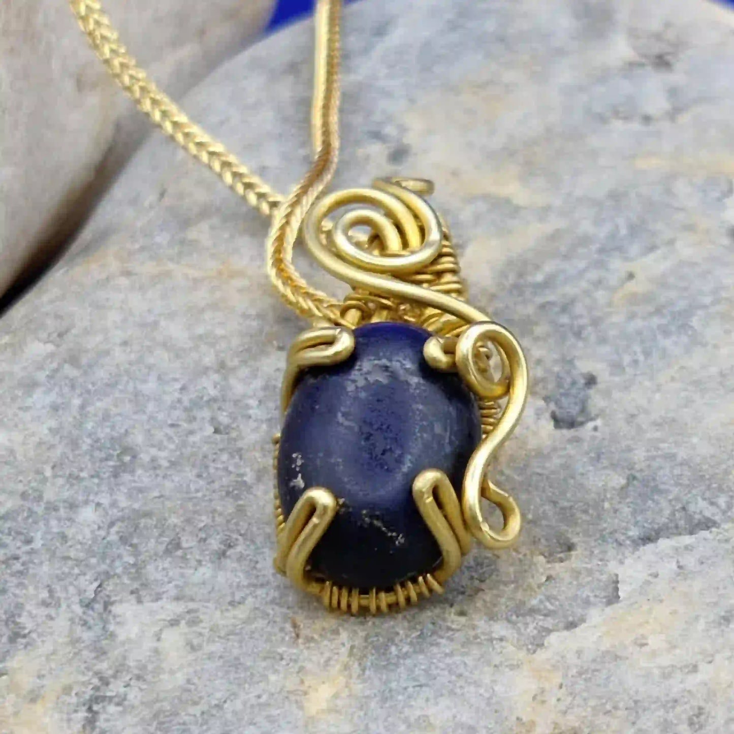 Jiyu – Lapis Lazuli Necklace -002 By Sanguine Aura Handcrafted Jewellery