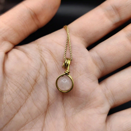 Kanan - Rose Quartz Necklace By Sanguine Aura Handcrafted Jewellery. Healing Benefits of Rose Quartz - Love, Peace, Healing.