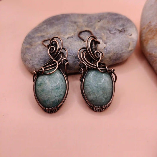 Kimaya_Amazonite_Earrings_001 By Sanguine Aura Handcrafted Jewellery