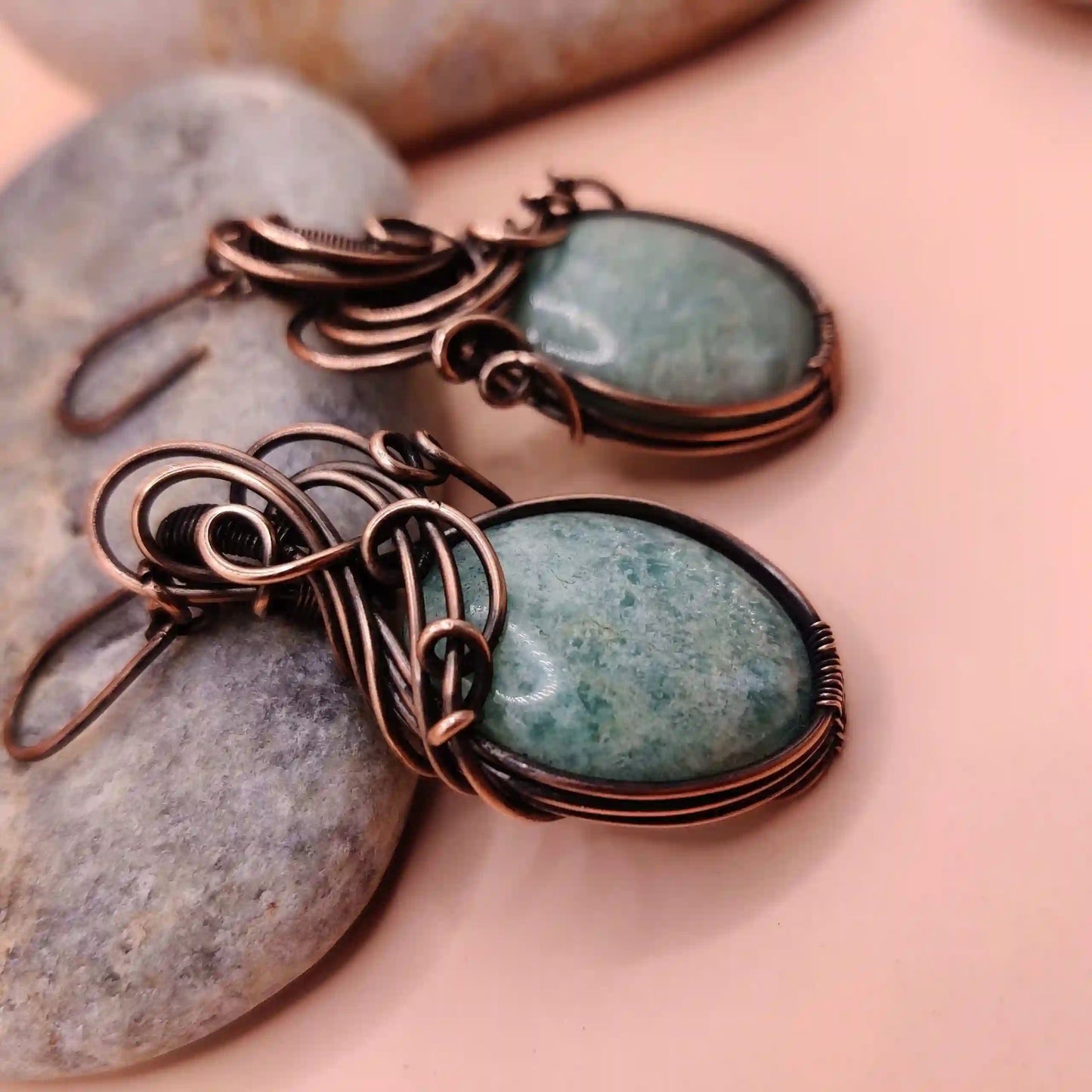 Kimaya_Amazonite_Earrings_001_SA2 By Sanguine Aura Handcrafted Jewellery